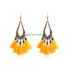 Dangle Chandelier Bohemian Fashion Jewelry Womens Vintage Earrings Water Drop Long Tassels Delivery Dh23A