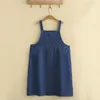 Plus Size Dresses For Women Clothing Fashion Denim Overalls Casual Single Pocket A-Line Sleeveless Dress Summer 2023