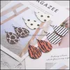 Charme Design Pu-leder Ohrringe Für Frauen Leopard Streifen Punktmuster Mti Farben Teardrop Böhmen Wassertropfen Schmuck Lieferung Otmzj