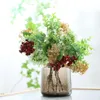 Decorative Flowers & Wreaths Artificial Flower Hybrid Bouquet Eucalyptus Gypsophila Berries Plastic Wedding Home Party Decoration Fake Flowe