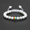 Charm Bracelets Equality Bracelet Wholesale White Howlite Couples Rope Chain Ailatu Yoga Jewelry Gift