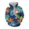 Men's Hoodies Jumeast 3D Cartoon Parrot Printed Floral Men Baggy Korean Streetwear 2000s Fall Aesthetic Hoody Vintage YK2 Drip Clothes