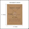 Naszyjniki wiszące 26 Początkowy list z Make a Wish Crystal Rhinestone Serce kształt łańcuch alfabetu dla kobiet biżuteria mody gi otksn
