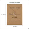 Pendant Necklaces 26 Initial Letter With Make A Wish Card Crystal Rhinestone Heart Shape Alphabet Chain For Women Fashion Jewelry Gi Otksn