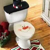 Toilet Seat Covers 3 Pcs Christmas Cover Set Creative Santa Claus Mat Cute Festival Decoration Winter Bathroom Warm Accessories