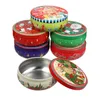 Emballage cadeau Biscuit de Noël Tinscandy Donner Boxeslids Boîte de rangement Bocal rond en métal Containerholiday Tinplate Décoratif Couvercle Treat