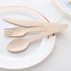 Dinnerware Sets 10pcs Disposable Eco-Friendly Wooden Cutlery Forks Spoons Party Supplies Kitchen Utensil Dessert Tableware Packing