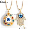 Hanger Kettingen Turkije Evil Blue Eye Ketting Trui Ketting Sieraden Crystal Fatima Hand Voor Vrouwen Drop Levering Hangers Ot5Gm