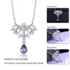 Chains DOUBLE-R 0.4ct Genuine Natural Amethyst Pendants Necklaces For Women Real 925 Sterling Silver Classic Fine Wedding Jewelry