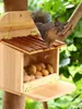 Autres Fournitures Pour Oiseaux Mangeoire À Écureuil En Bois En Plein Air Suspendu Maison Maïs Cacahuète Boîte De Rangement Stand Pour Cour Jardin Parc Outil D'alimentation Des Animaux