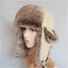 Berets B-8521 Adult Winter Warm Bomber Hats Male Ear Protectors Ski Caps Fur Russian Ushanka Hat