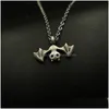 Pendant Necklaces Lanseis 1Pcs Cute Animal Necklace Women Little Bat Drop Delivery Jewelry Pendants Dh6Gs