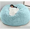 Couvre-chaise Ers Drop Floor Seat Couch Futon Sofa Lazy Rancard inclinable Pouf nt Soft Fluffy Fur Sac Sac de haricot pour ADT Relax Livrot Home GA DH1JZ