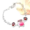 Charm Armbänder Luckyshine Frauen für Armreifen 3 großer Stein roter Granat Bi farbiger Turmalin Sier S Drop Lieferung Schmuck DHNY6