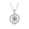 Pendant Necklaces Trendy 925 Sier 1Ct D Color Moissanite Necklace For Women Plated White Gold Lab Diamond Circle Pass Drop Delivery Dhxs8