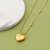 Pendant Necklaces 316L Stainless Steel Fashion Upscale Jewelry Beaded Love Heart Charms Chain Choker & Pendants For Women