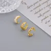 Backs kolczyki błyszczące kryształowe kolczyki mankietowe dla kobiet elegancka prosta cyrkonia złoty kolor fałszywy piercing kubański łańcuch łańcucha chrząstka