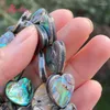 Pärlor 14mm 16mm hjärtblomma Multicolor Abalone Shell Natural Stone Spacer Pärla för DIY Kvinnor Män halsbandsarmband smycken som gör 15 "