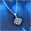 Pendant Necklaces Trendy S925 Sterling Sier 0.5Ct D Color Vvs1 Windmills Moissanite Necklace For Women Plated White Gold Pass Diamon Dhncg