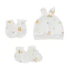 Hats D55E Baby Anti Scratching Soft Cotton Gloves Foot Cover Hat Headwear Set Mittens Sock