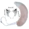 Fournitures de fête H9ED Animal fausse fourrure oreilles de chien bandeau et queue Halloween Cosplay Costume accessoires pour enfants adultes