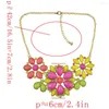 Choker 3 f￤rger 2023 Anl￤nde guld akrylblomma form h￤nge charms halsband mode smycken kvinnor tillbeh￶r anpassad