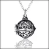 Lockets diffusor Essential Oil Cage Pendant Halsband med bomullsboll svart lava Rock Stone Hollow Chains For Women Fashion Drop de otoid