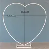 Party Decoration Wedding Heart Shaped Arch 2.0x2.0M Metal Birthday Background Decor DIY Garden Balloon Flower Stand Gold White