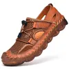 Sandalen Herren Leder Turnschuhe Männer Sommer Im Freien rutschfeste Wanderschuhe Mode Strand Hochwertige Angelwasser