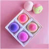 ￉ponges applicateurs Coton 4PCS / Set Peach Cosmetic Puff Kawaii Makeup Tools Super Powder Snowmist Setting Sponge Drop Livrot He Dhuom