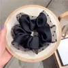 Nieuwe massief kleur corduroy streep lint haar scrunchie elastische haren banden Koreaanse haaraccessoires voor vrouwen meisjes paardenstaart hoofddeksel 1397