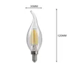 Home C35 Retro Bulb Pull Tail Tip Crystal LED Filament 220-240V 4W E14 E12 Screw Decoration