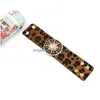 Braccialetti con ciondoli Gioielli di moda Cerchio Leopardo Grano Crine Pu Bracciale in pelle Fibbia da sole in metallo Consegna a goccia regolabile Dhc7V