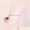 Pendant Necklaces Fashion Jewelry Moon Star Necklace For Women 100 Languages I Love You Couples Choker Drop Delivery Pendants Dh9Lg