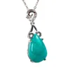 Pendant Necklaces Genuine Madagascar Amazonite Bead Women Necklace Charms Waterdrop Natural Stone 29 13 9mm