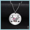 Pendant Necklaces Christmas Little Antler Deer Head Necklace Stainless Steel Jewelry Classic Gifts Chokers For Kids Drop Delivery Pen Otuxj