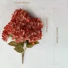 Dekorativa blommor 6 huvuden retro hösten hortensia konstgjord bukett diy bröllop rum hem dekoration blommor arrangemang parti leveranser pho