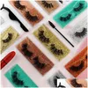 False Eyelashes Fake Thick And Exaggerated 3D Imitation Mink Eyelash 200 Tapared Crisscross Winged Natural Looking Wholesale Makeup Dhzfy