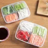 Storage Bottles 3pcs 4 Grids Food Box With Compartment Refrigerator Onion Ginger Crisper Organizers Kitchen Sub-Packed Sealed