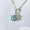 Подвесные ожерелья модный 1ct 6,5 мм синий зеленый цвет vvs1 Моассанитовое ожерелье для женщин 925 стерлингов стерлинга Гра Бриллианто.