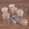 Bouteilles de stockage 24 pièces 15 ml 30 40 mm tubes à essai avec couvercles en bambou bocaux en verre flacons souhaitant des boulons bouteille de souhait pour le cadeau d'artisanat de mariage