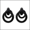 Charme Design De Mode Double Cercle Noué Boucles D'oreilles Or Métal Goutte Oreille Pour Les Femmes Vapeur Grand Rond Déclaration Boucle D'oreille En Gros Livrer Ot8Oj