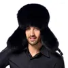 Beretti Ueteey inverno cappello peloso maschile mao leifeng imitare le orecchie da esterno addensato di cappelli da neve caldi