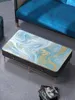 Masa Bezi Mavi Serisi Şeffaf Değil PVC Nordic Su geçirmez Yağ geçirmez masa örtüsü dikdörtgen Tapete Mantel Yumuşak Cam Paspasılar