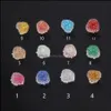 Stud Irregar Resin Stone Earrings Crystal Cluster Flower Earring For Women Colorf Quartz Rock Druzy Gem Gold Ear Drop Delivery Jewelr Otuxp