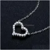Ожерелья с подвесками Kpxs, модное ожерелье из муассанита в виде сердца из стерлингового серебра 925 пробы 03ct d, цвет Vvs1 для женщин, ювелирные изделия с бриллиантами, пропуск испытания Giftpend Dhs