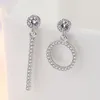 Stud Earrings 2023 Luxury Straight Line Silver Color Korean For Women Anniversary Christmas Gift Jewelry Wholesale E6618