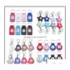 Kluczowe pierścienie PU skórzane serce gwiazda Keyring Noosa kawałki 18 mm Snap Button Chains Klucze pierścionka Biżuteria Dostawa Dhqha Dhzwb