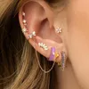 Brincos de argolas Moda Moda Multicolor Zircon Star Ear Ring Piercing For Women Corean Tragus Cartilage Jewlery