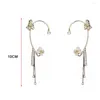 Backs Earrings Zircon Butterfly Tassel Ear Hang Without Hole Advanced Sense Niche Design Light Luxury Bone Clip Fairy Earring For Women